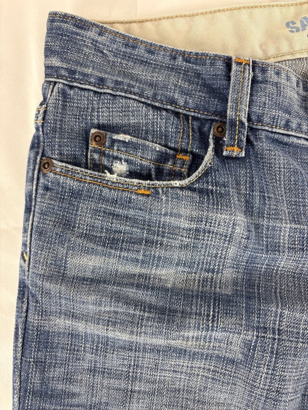 Sacred Blue Vintage Low Rise Bootcut Denim Jeans Medium Wash Size 27 - Picture 5 of 12